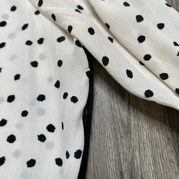Zara Ivory Polka Dot Blouse Women's Size XS - Picture 4 of 9